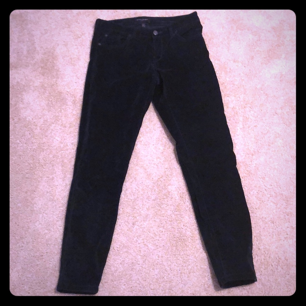 Forest green velour ankle pants